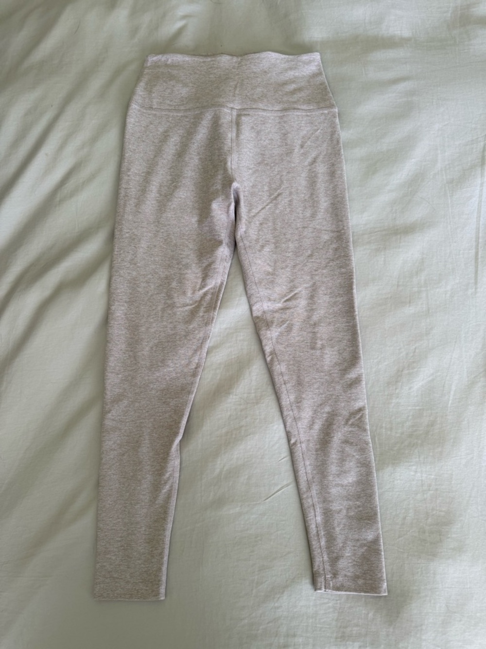 Beyond Yoga Women’s Light Heather Heathered Tan Gray High-Waist Leggings